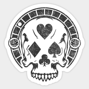 Deadly Gamble Poker Skull Sticker